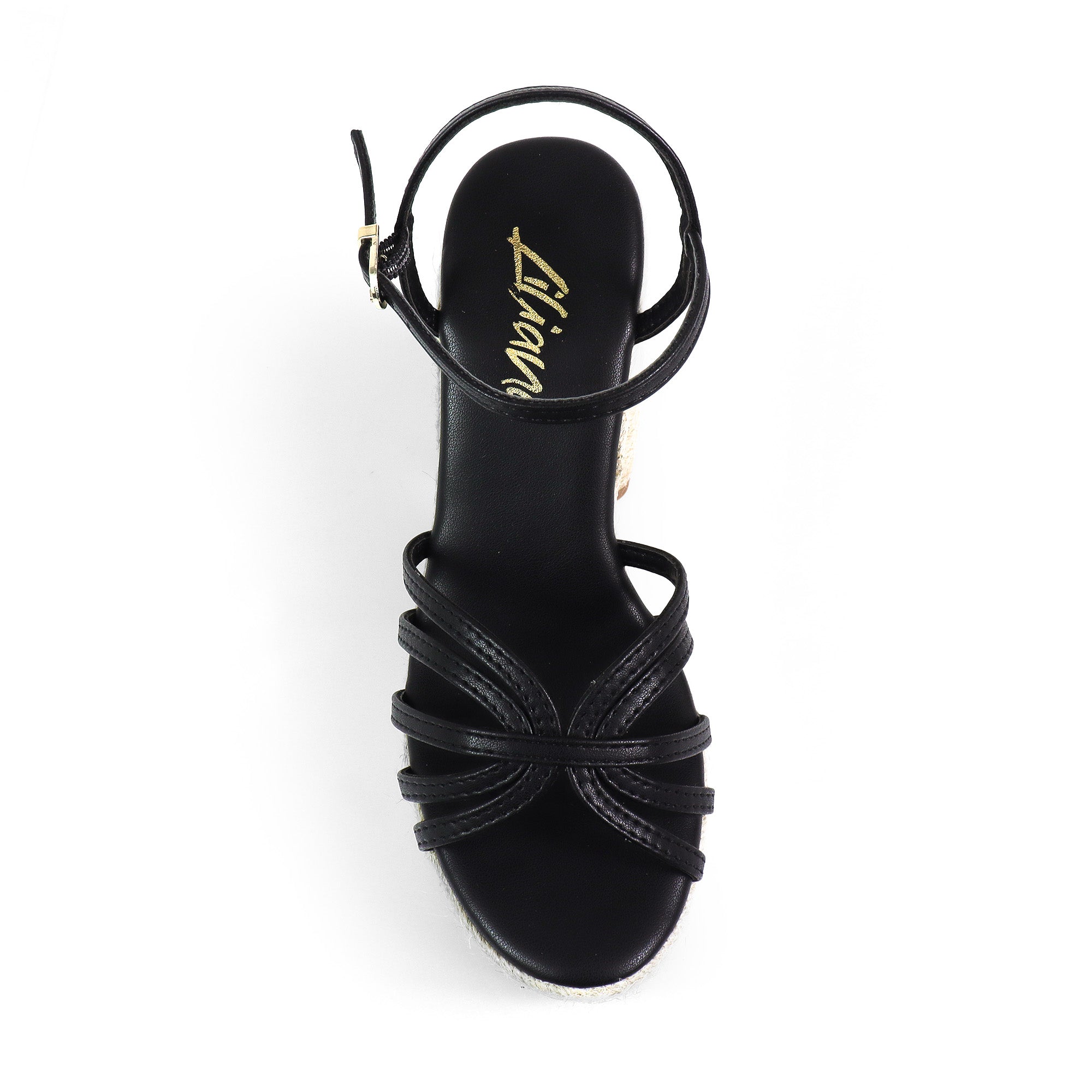 ZELLNY-2 ESPADRILLE HEEL WEDGE BLACK