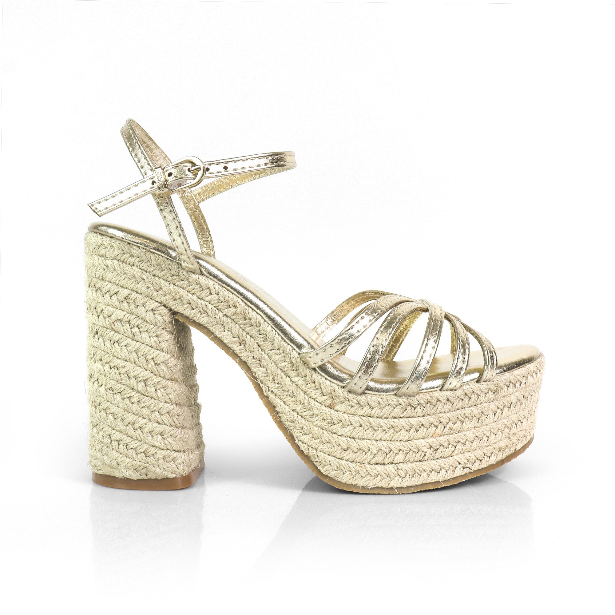 ZELLNY-2 ESPADRILLE HEEL WEDGE GOLD