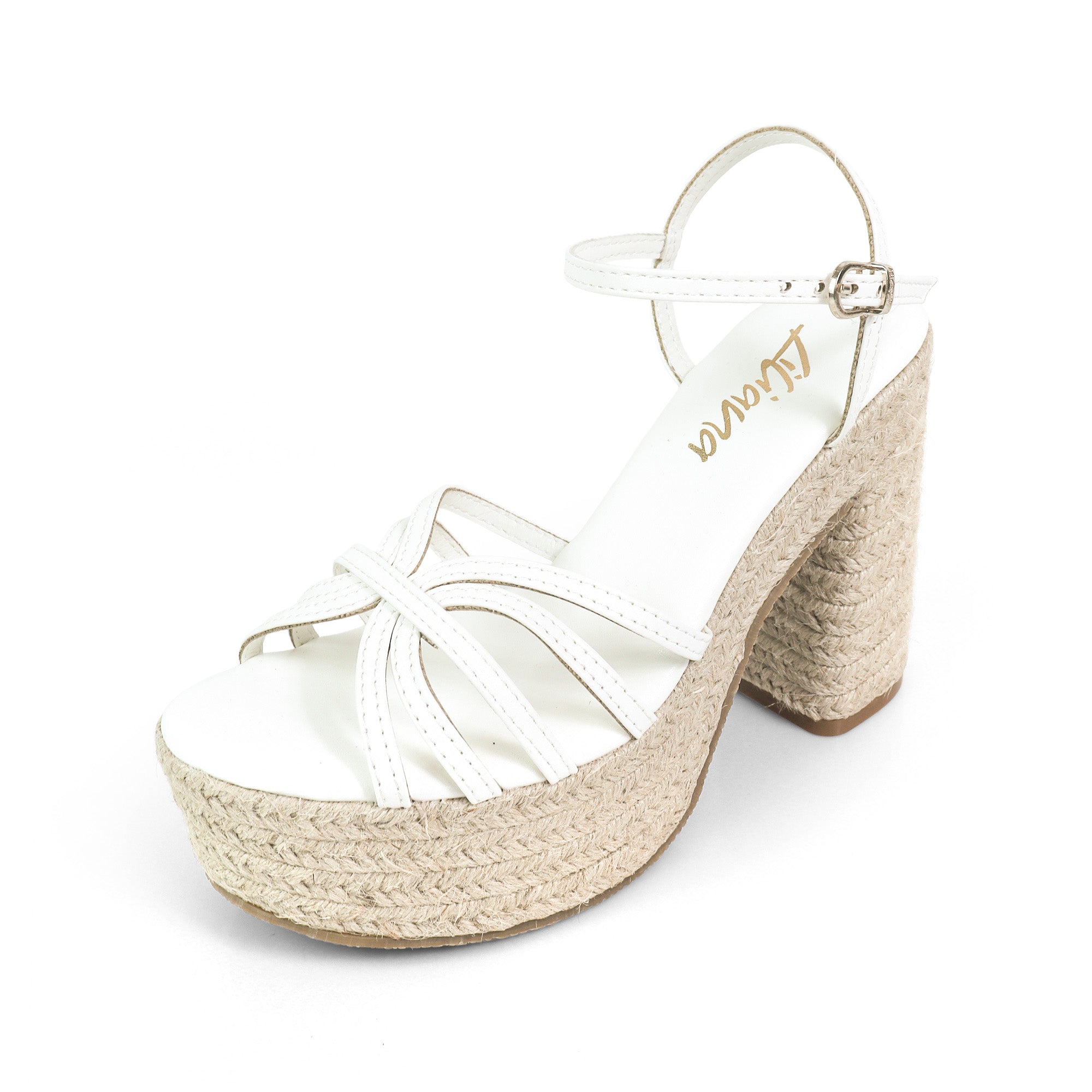 ZELLNY-2 ESPADRILLE HEEL WEDGE WHITE