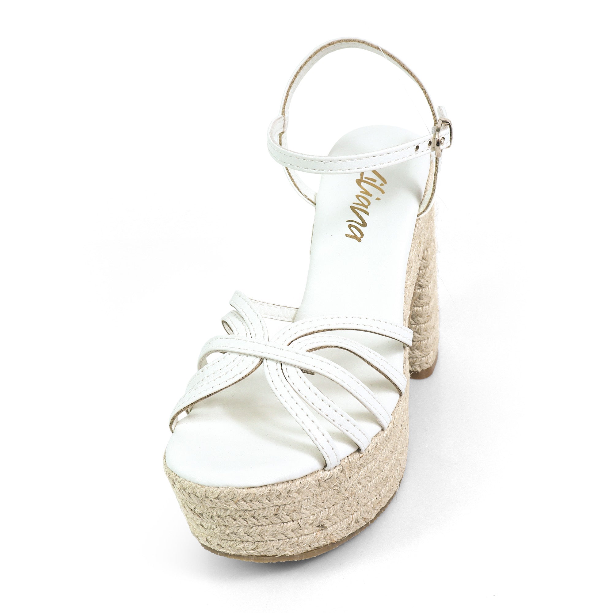 ZELLNY-2 ESPADRILLE HEEL WEDGE WHITE