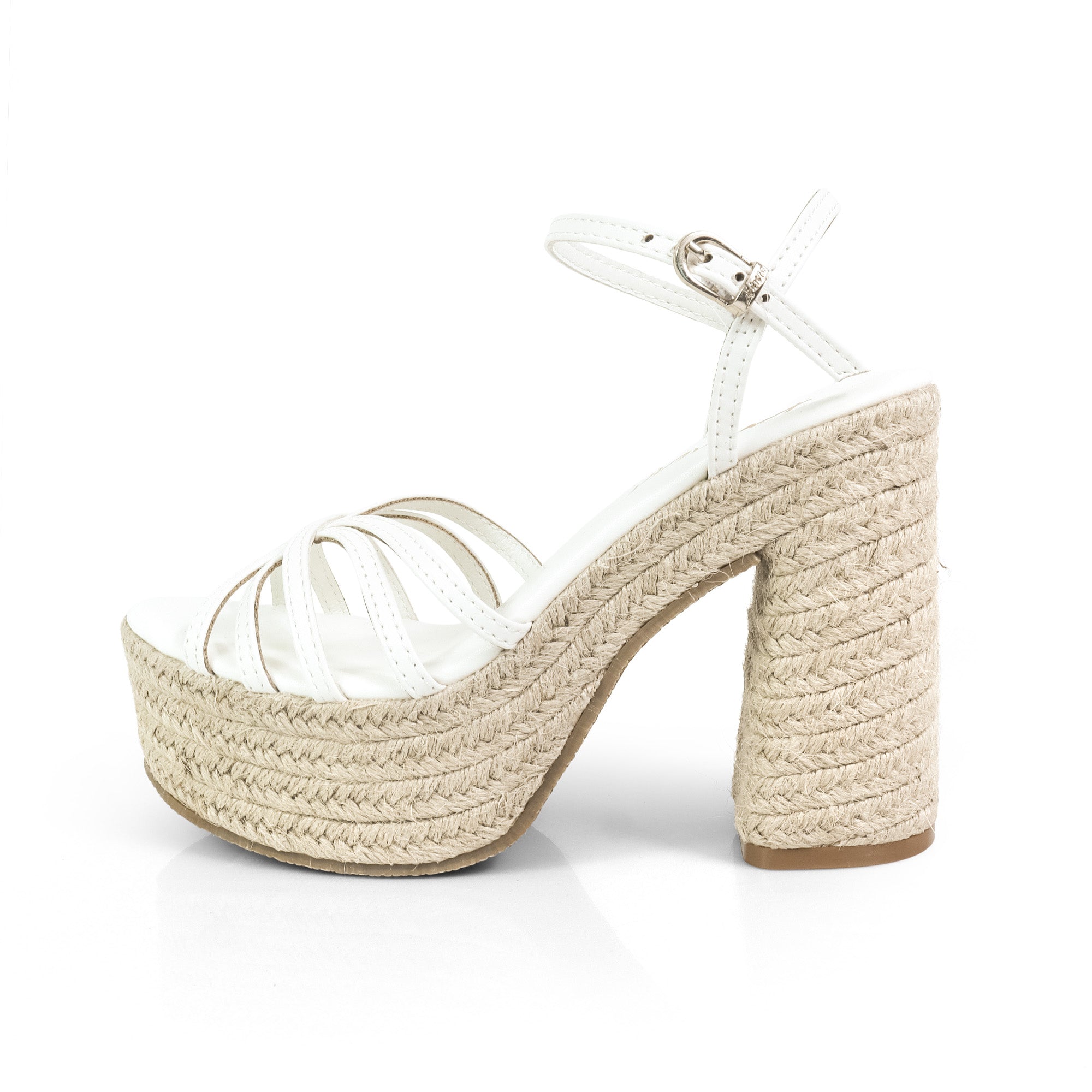 ZELLNY-2 ESPADRILLE HEEL WEDGE WHITE