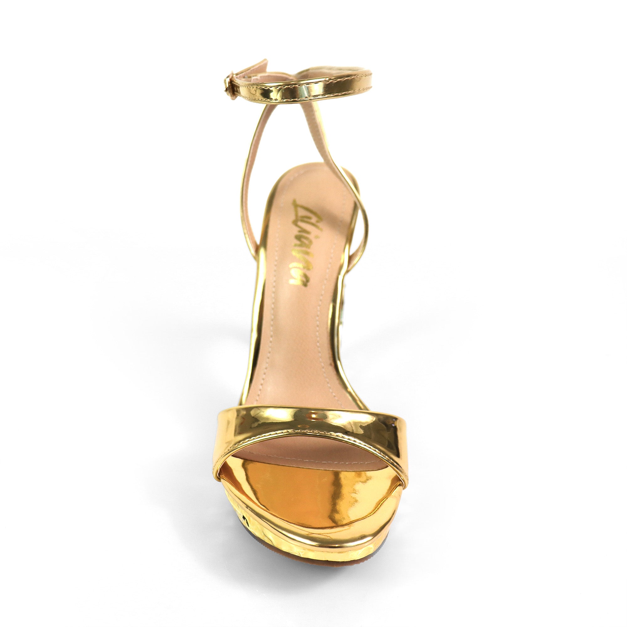 ZILLIE-1 CRIS-CROSS STARP SANDAL WEDGE GOLD