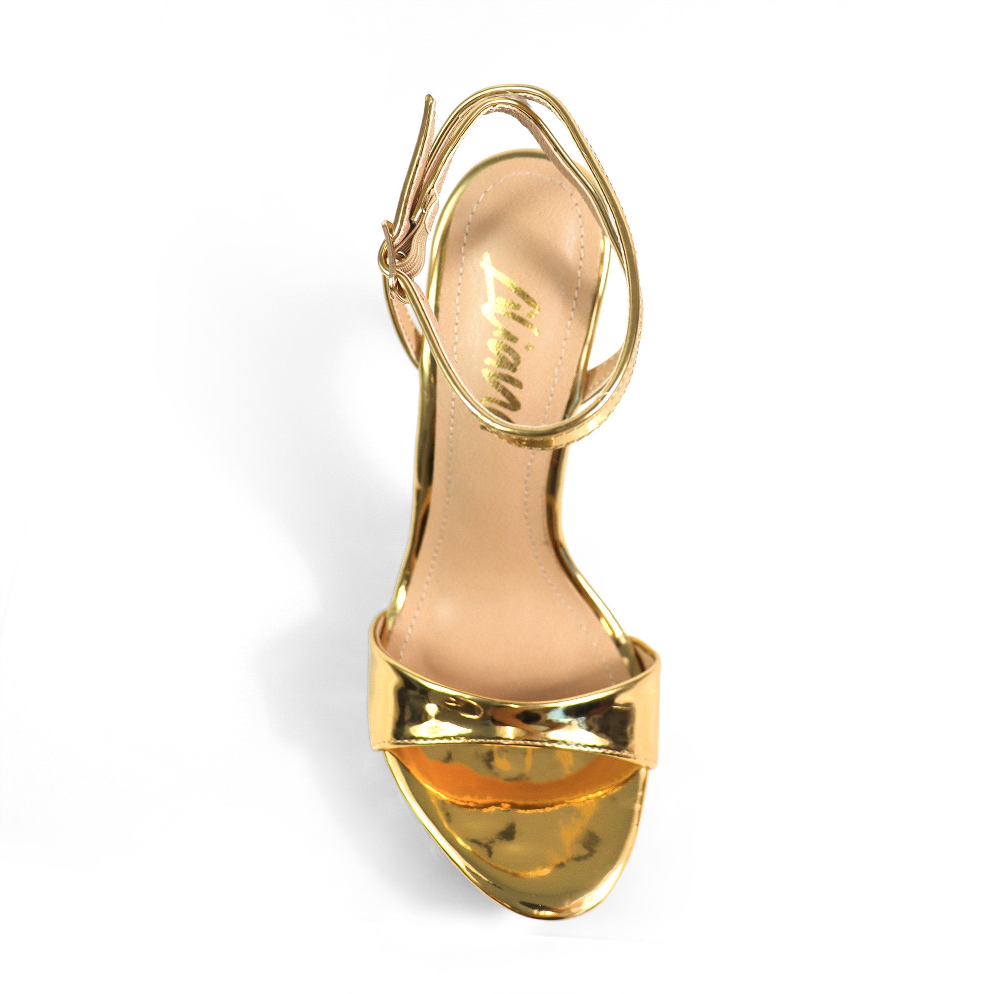 ZILLIE-1 CRIS-CROSS STARP SANDAL WEDGE GOLD
