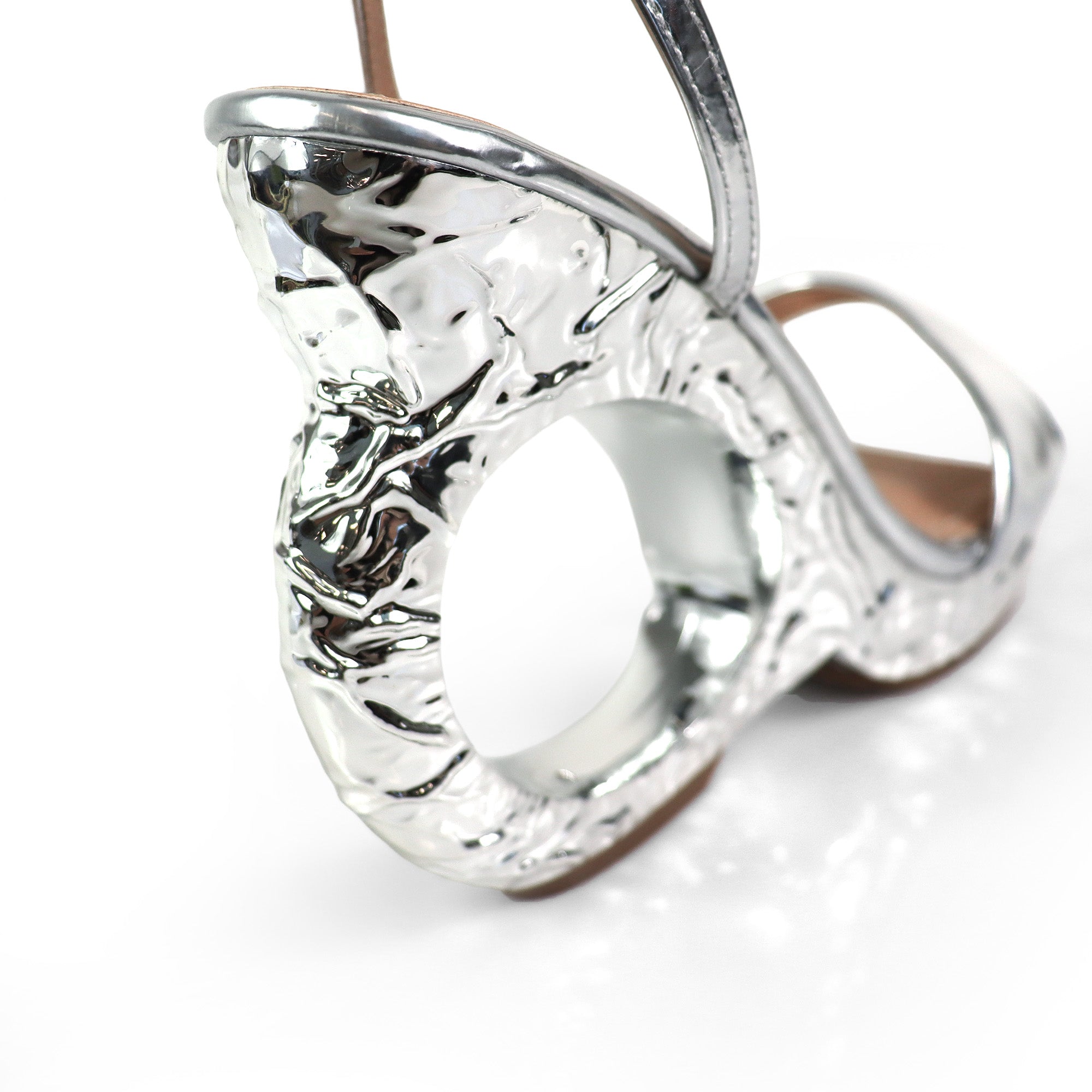 ZILLIE-1 CRIS-CROSS STARP SANDAL WEDGE SILVER