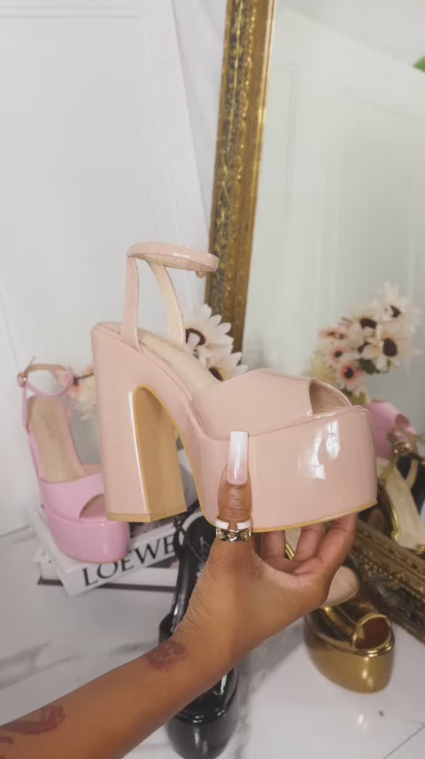 SANTOS-1 CHUNKY UNIT WEDGE HEEL - BABY PINK