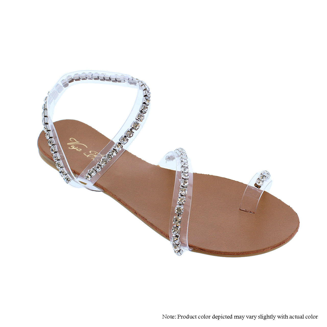 BIANCHI-1 THIN STRAP PVC & DIAMOND SANDAL-CLEAR - Liliana Shoes