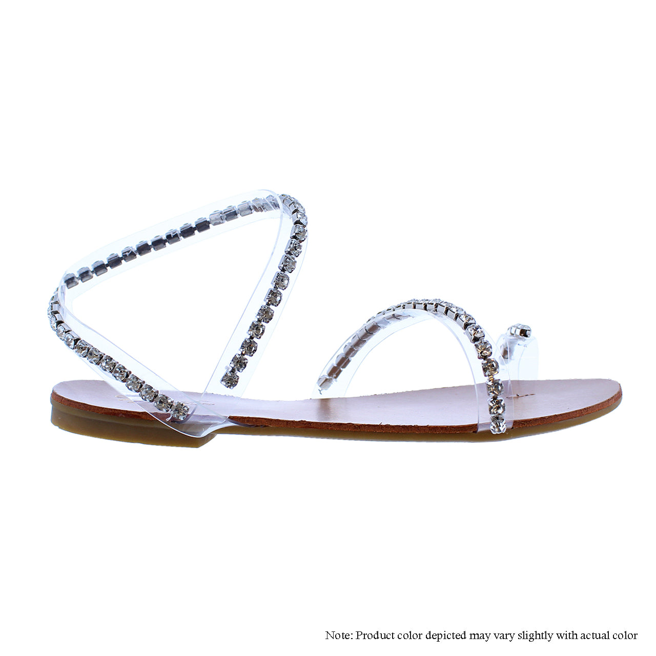 BIANCHI-1 THIN STRAP PVC & DIAMOND SANDAL-CLEAR - Liliana Shoes