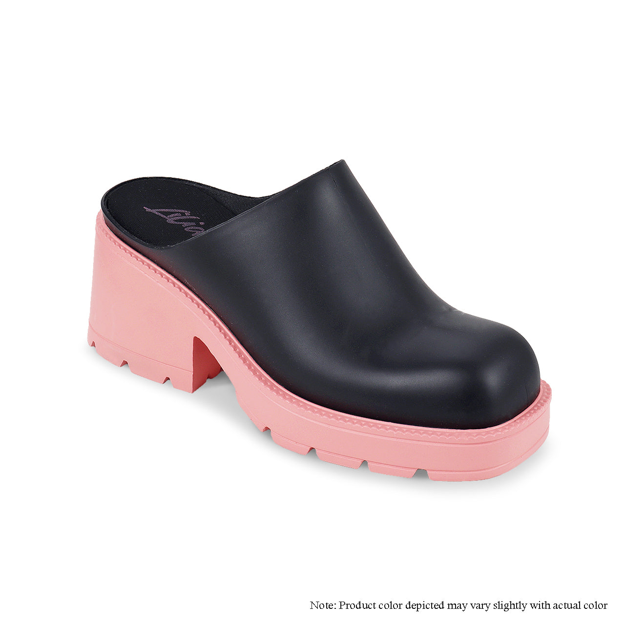 CRAIG-1 HEEL CLOSED TOE MULE-BLACK/PINK - Liliana Shoes