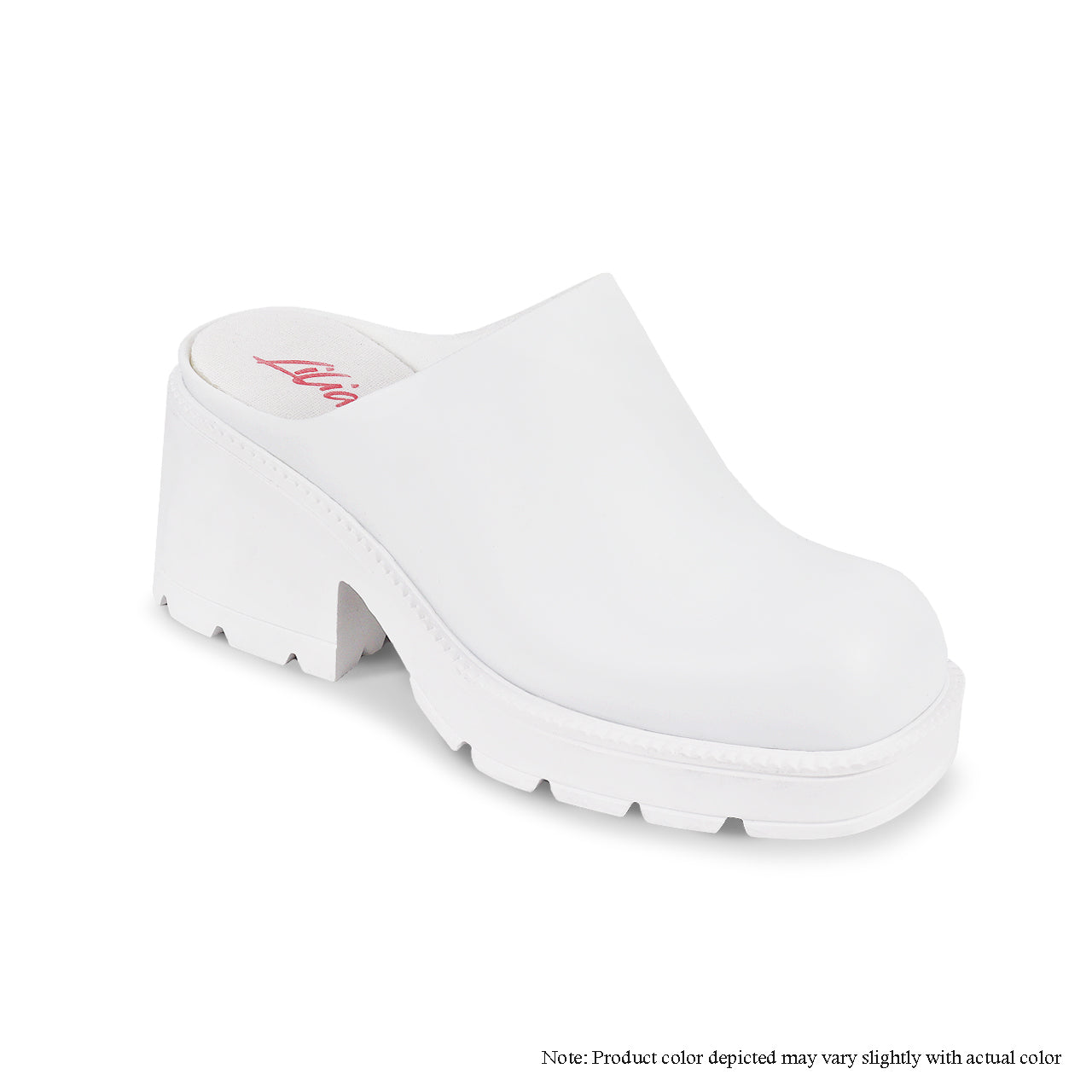CRAIG-1 HEEL CLOSED TOE MULE-WHITE - Liliana Shoes