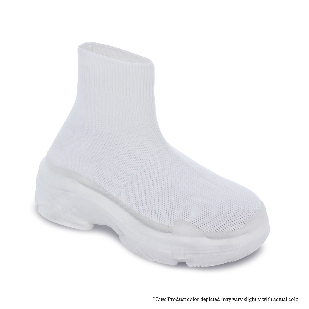 SAWEET-2 STRETCHY FLYKNIT SOCK STYLE SNEAKER-WHITE - Liliana Shoes