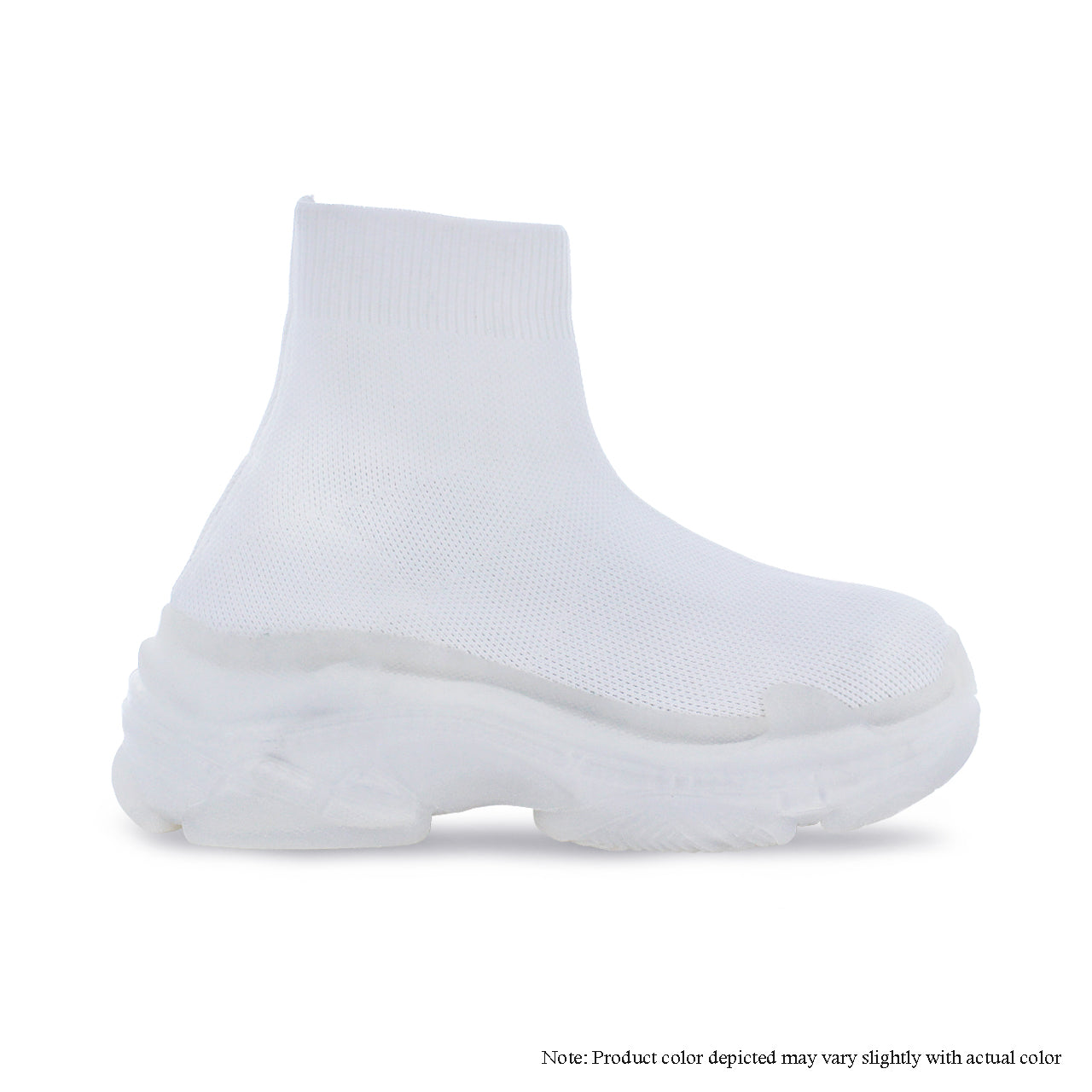 SAWEET-2 STRETCHY FLYKNIT SOCK STYLE SNEAKER-WHITE - Liliana Shoes