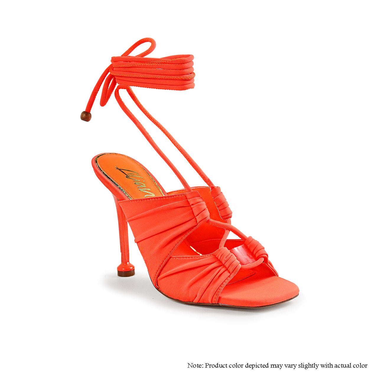 ZIONT-16 TIE UP BIKINI CUT OUT DESIGN HEEL-ORANGE - Liliana Shoes