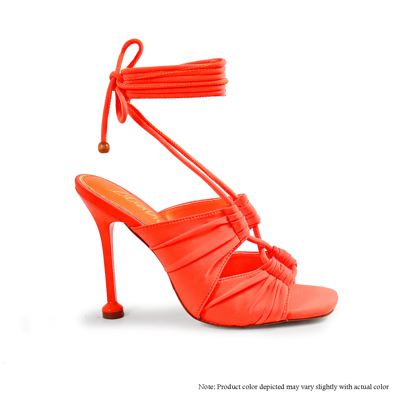 ZIONT-16 TIE UP BIKINI CUT OUT DESIGN HEEL-ORANGE - Liliana Shoes